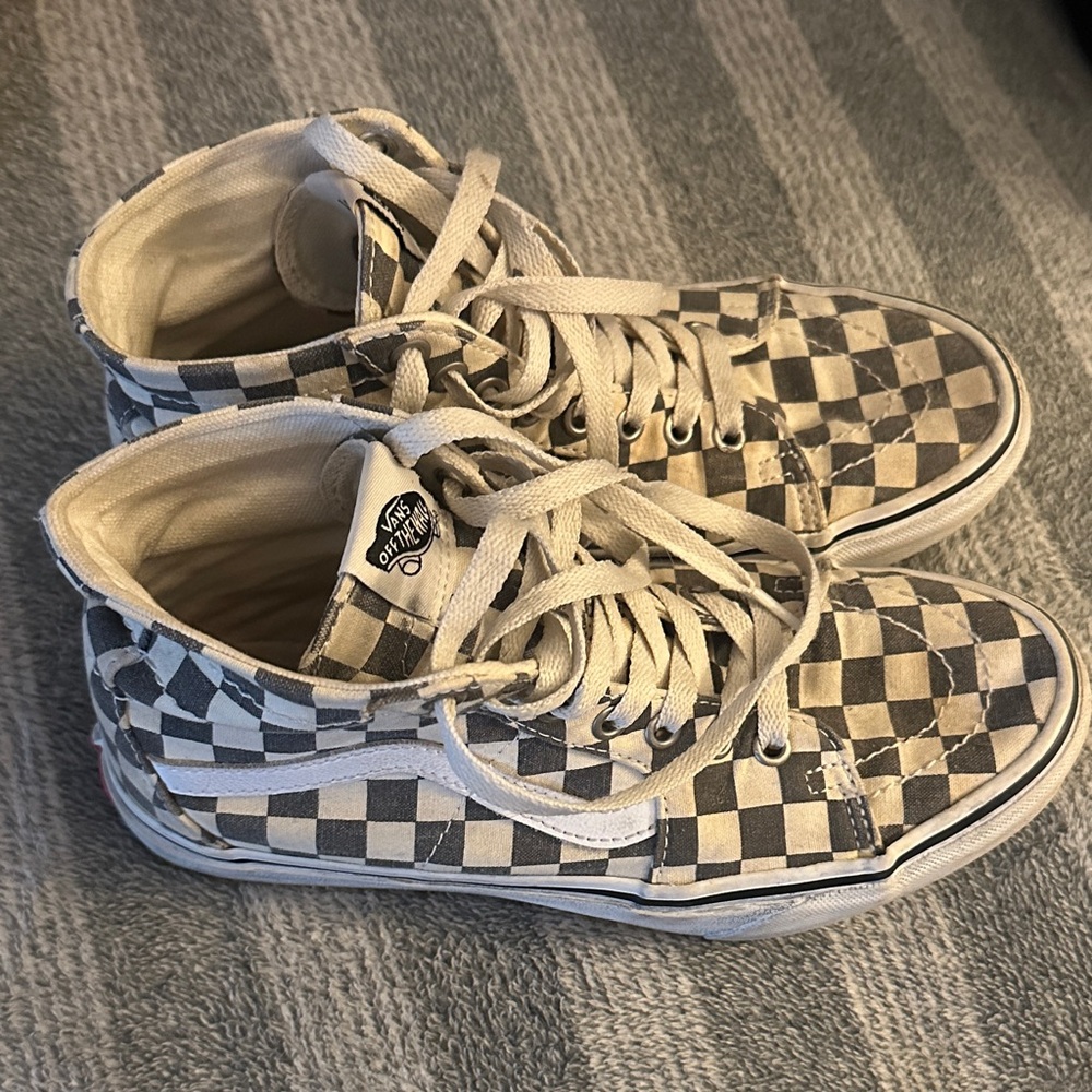 Vans Black and White Checkerboard High-Tops